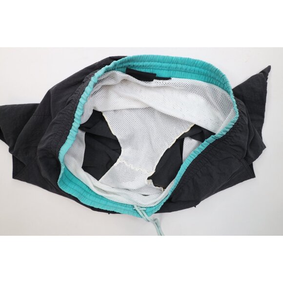 Vintage 90s Hobie Surfing Mens XL Faded Spell Out Lined Swim Trunks Shorts Black - Picture 10 of 15